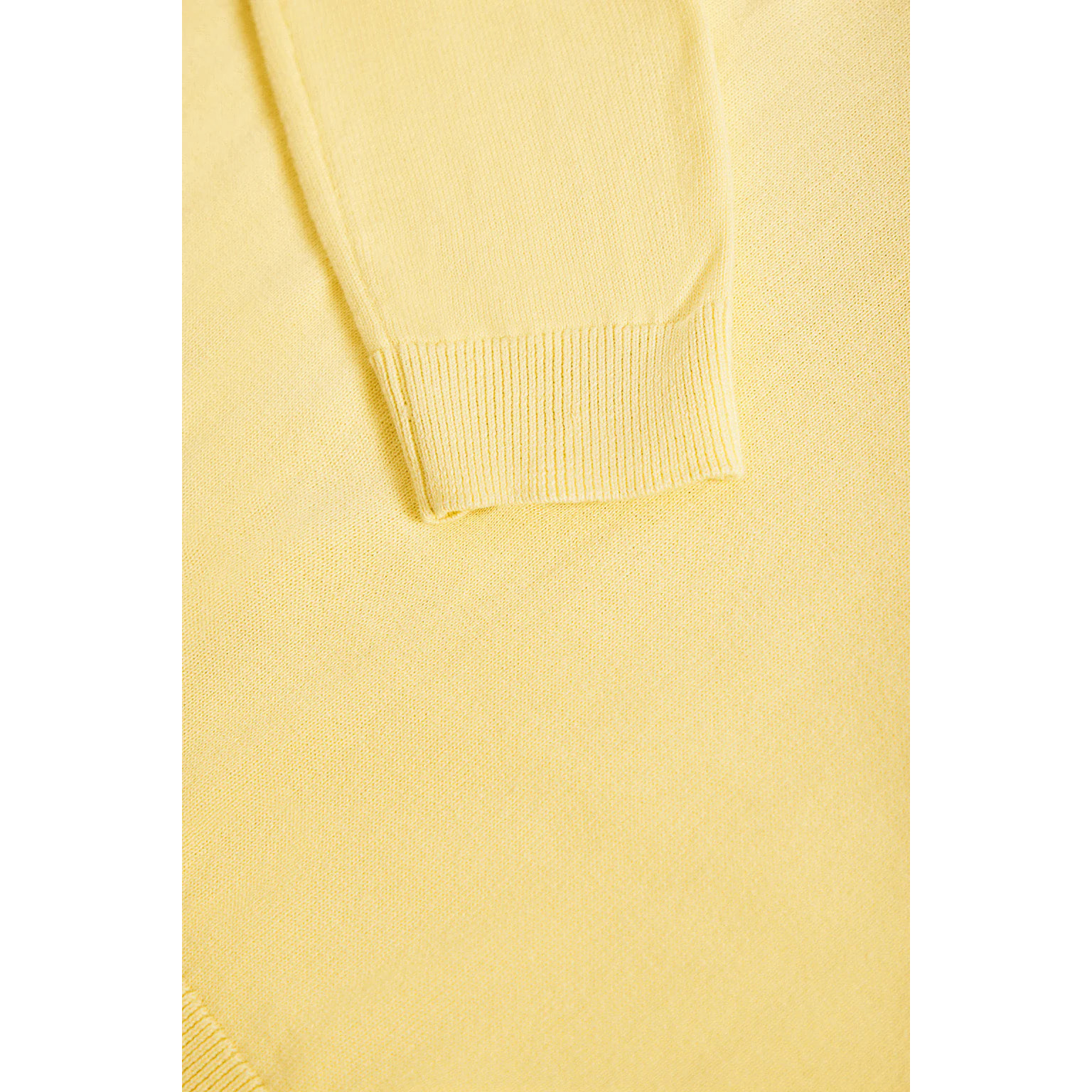 Maglione giallo leggero in filo basic a girocollo e logo Rigby Go