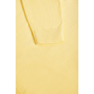 Maglione giallo leggero in filo basic a girocollo e logo Rigby Go