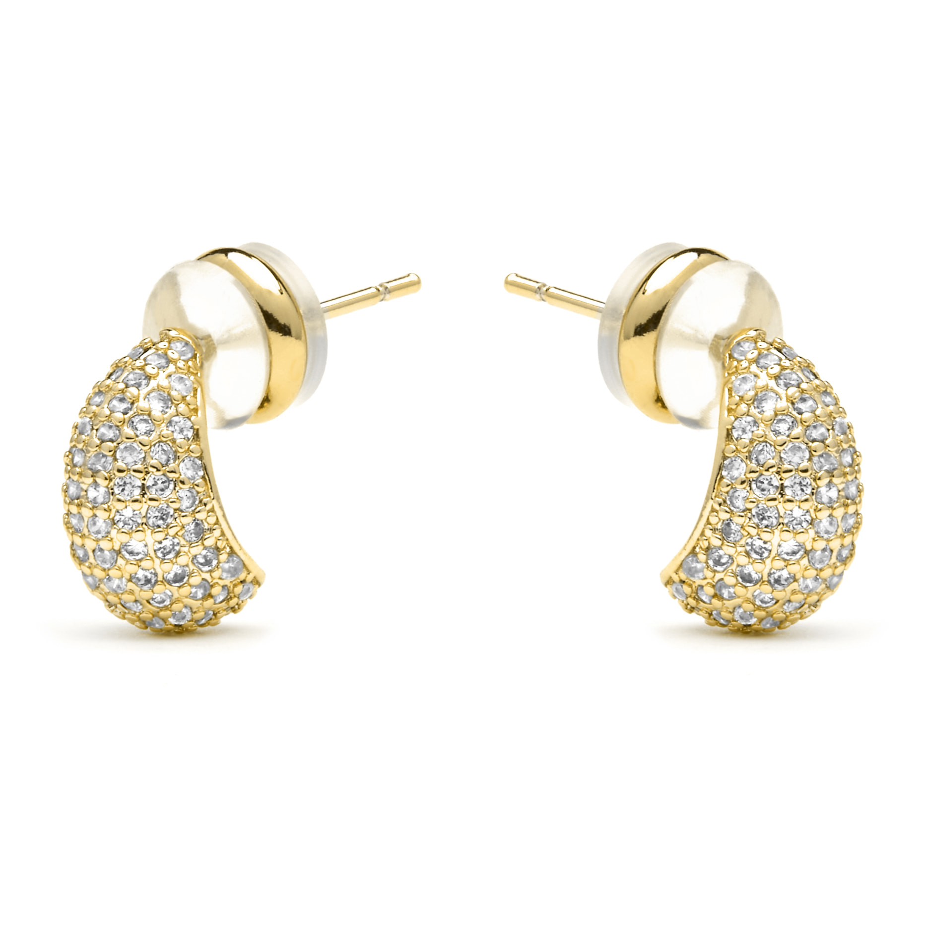 Pendientes acabado oro amarillo de 18k y Circonita Brillante