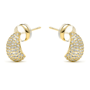 Pendientes acabado oro amarillo de 18k y Circonita Brillante