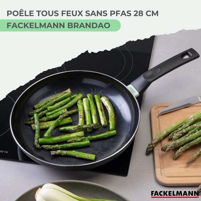 Poêle 28 cm aluminium revêtement céramique antiadhésif sans PFAS Fackelmann Brandao