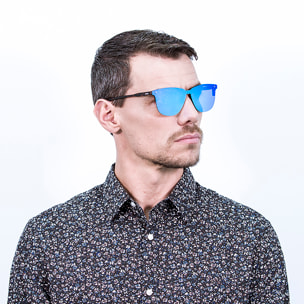 Gafas de sol OCEAN LAFITENIA - Negro mate / Plana revo azul cielo
