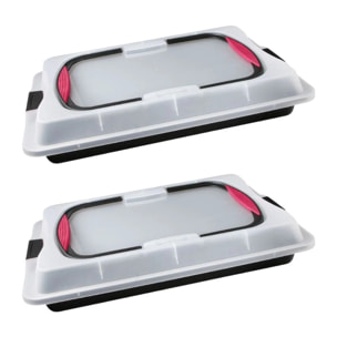 Ensemble de 2 Plaques de cuisson 42 x 29 cm avec couvercle Zenker Special To Go