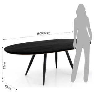 Tomasucci Table extensible ovale noire