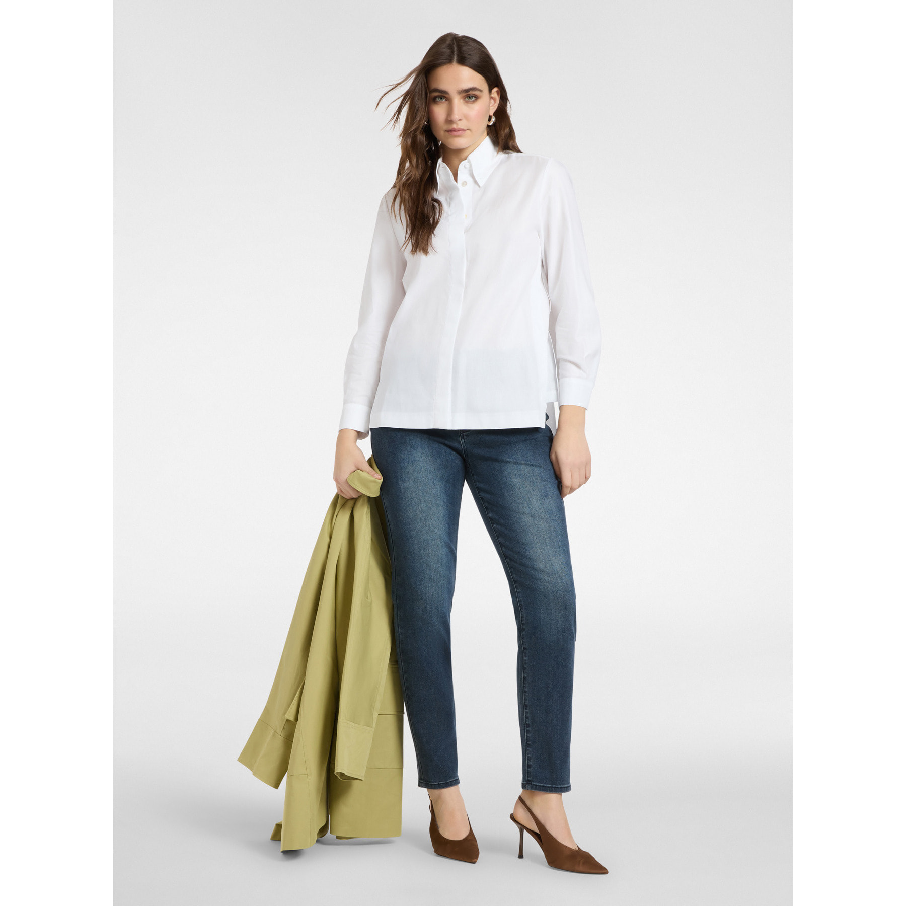 Elena Mirò - Camicia in popeline - Bianco