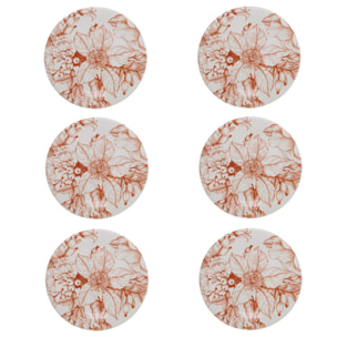 Set 6 piatti da frutta Jacquard in ceramica sottosmalto