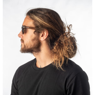 Occhiali da sole OCEAN BEACH WAYFARER - Trasparente nero / Revo verde