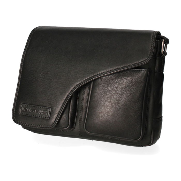 Borsa a tracolla da uomo In Vera pelle Made in Italy 24x30x10 cm