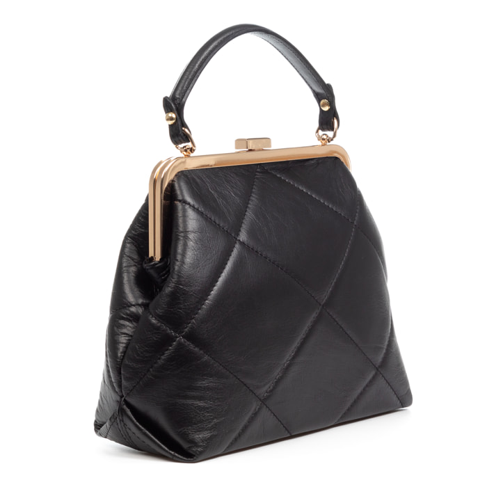 Borsa da donna Arienzo. Vera pelle trapuntata sauvage.