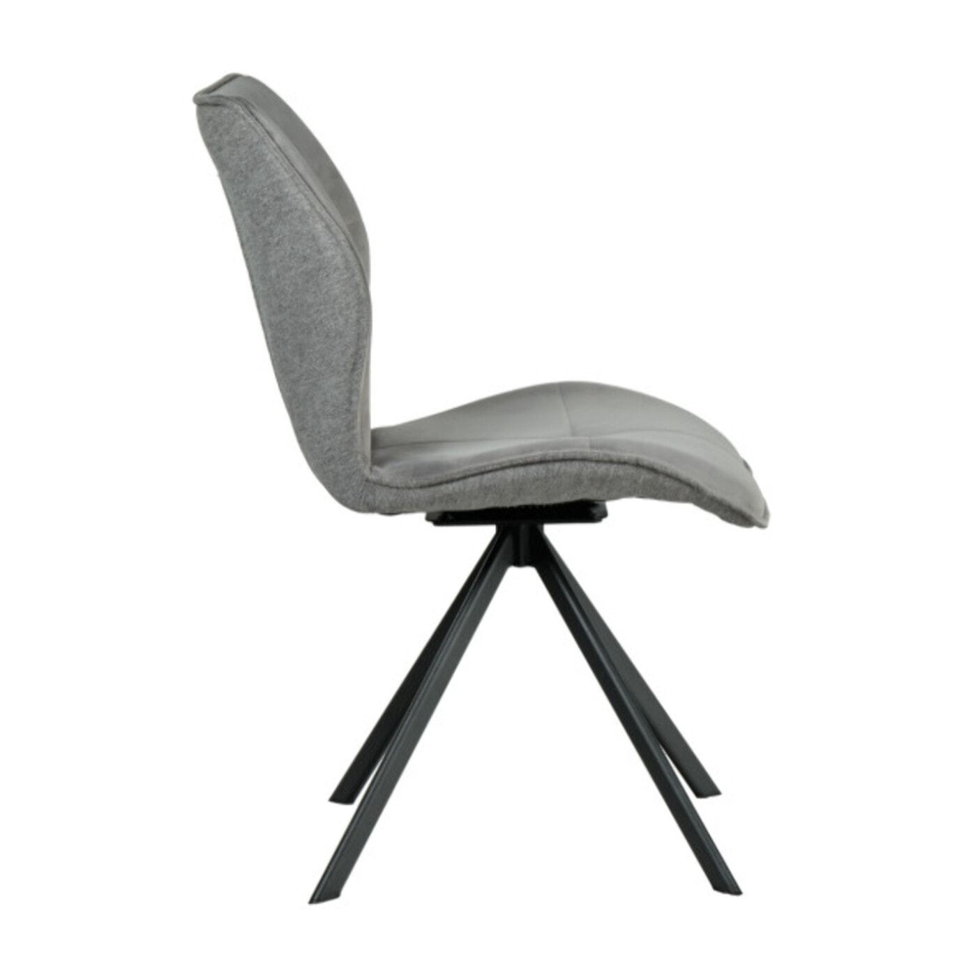 Chaise rotative 360° bicolore en velours et tissu & pieds en métal - FLORENCE