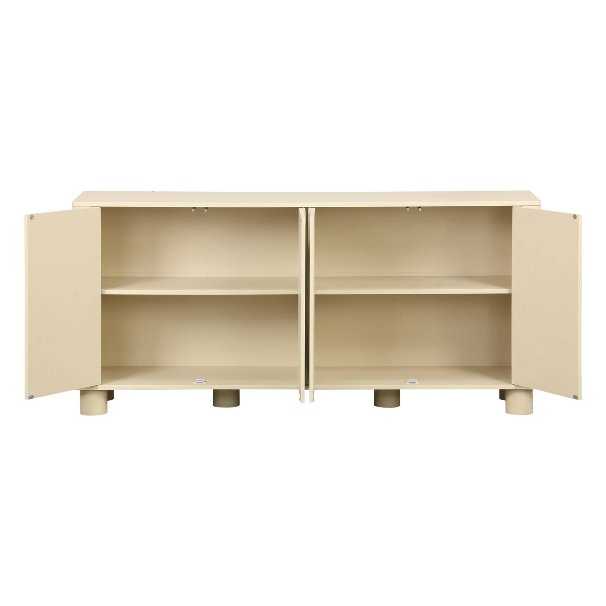 Buffet décor bois 4 portes 155cm PONDI