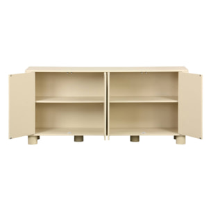 Buffet décor bois 4 portes 155cm PONDI