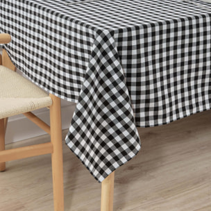 Nappe en tissu 100% coton Vichy Noir