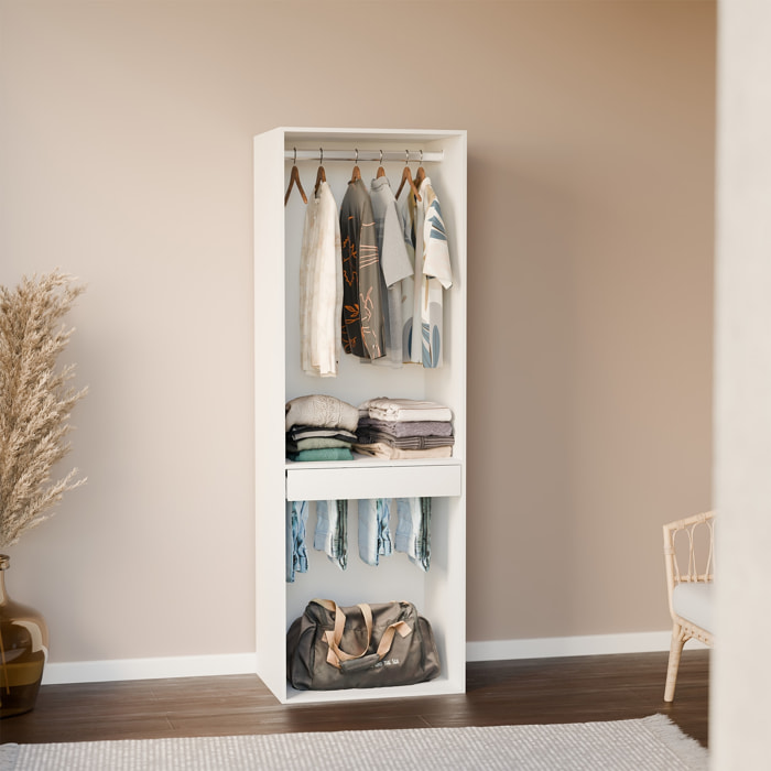 Module dressing avec penderie et porte-pantalons. blanc. panneaux stratifiés