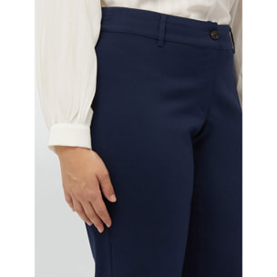 Fiorella Rubino - Pantalones cropped de viscosa LENZING™ ECOVERO™ - Azul