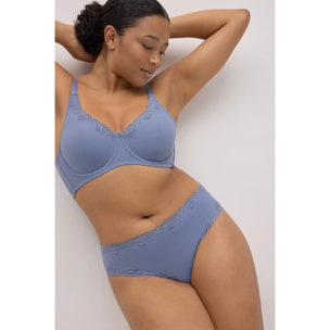 Slip midi con pizzo blu