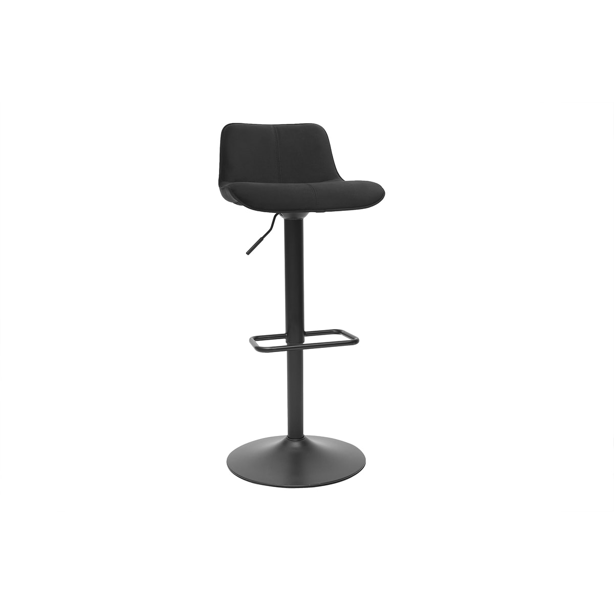 Tabourets de bar réglables pivotants 360° noirs en tissu velours et métal (lot de 2) BOOST