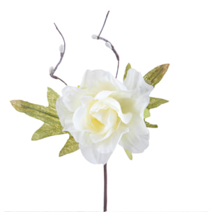 Pick Gardenia. Diametro 8 Cm - Pezzi 36 - 9X16,5X4cm - Colore: Bianco - Bianchi Dino - Fiori Artificiali