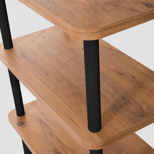 TYR Étagère design basse noir et bois 180 cm