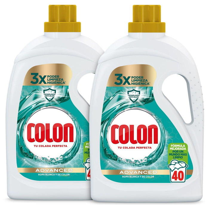 Colon Higiene Advanced Detergente para la lavadora Gel 80 lavados (2x40 dosis)