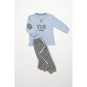 Pigiama neonato giorgio in caldo cotone con collo due bottoni Noidinotte