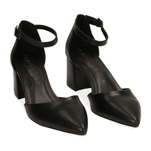 Zapatos de salón negros, tacón de 6 cm