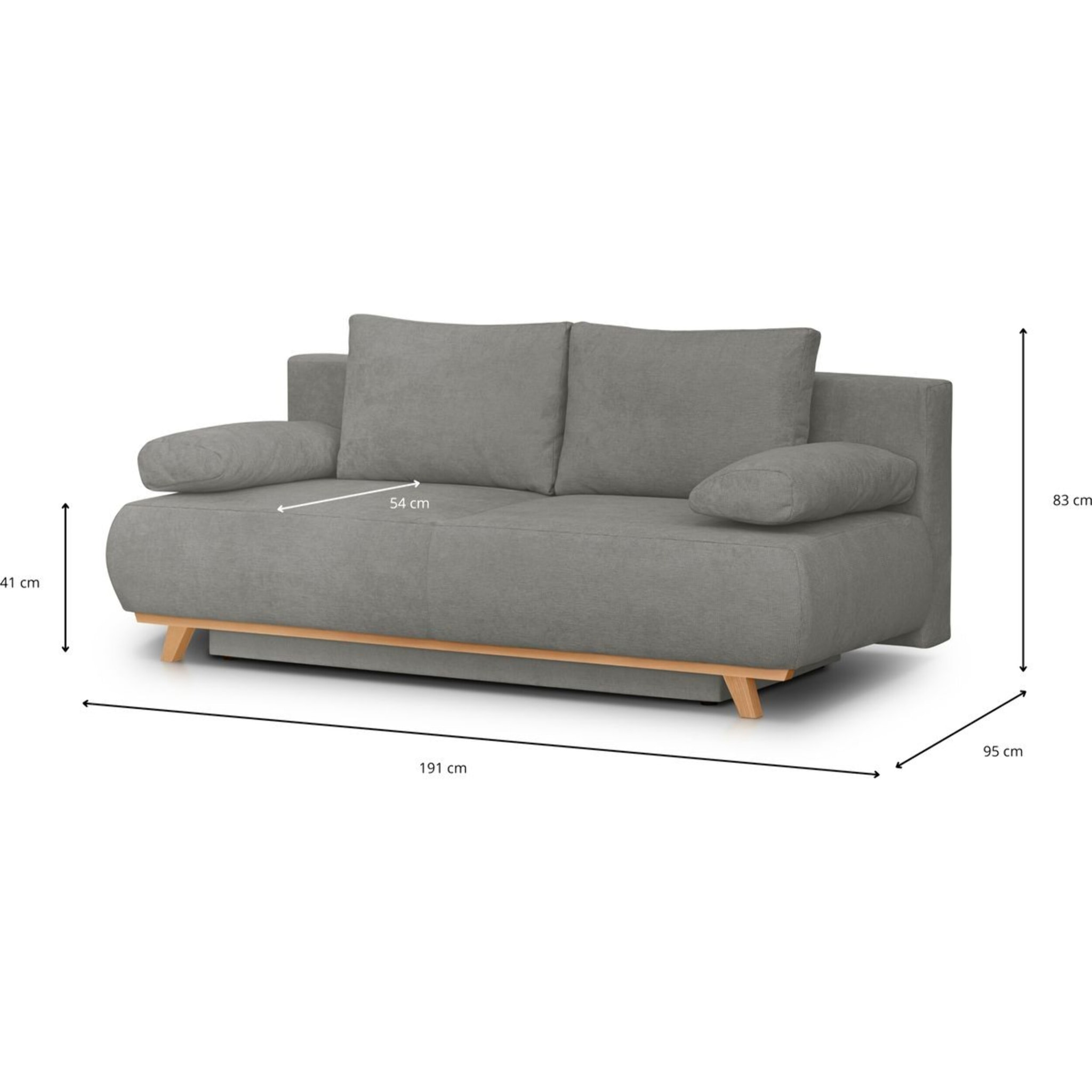 Canapé convertible 3 places en tissu chenille - LARIA