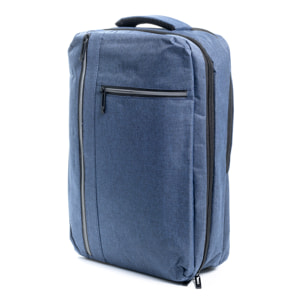 Zaino da cabina multiscomparto, porta laptop 17". Adattabile a Trolley. Presa USB esterna nascosta.
