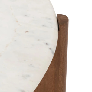 Table basse "Nanda" marbre blanc 91,5x91,5x41,5cm