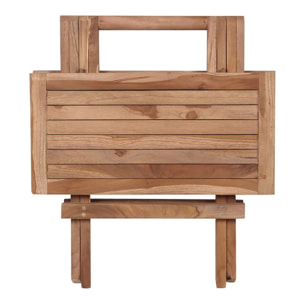Tavolino da esterno Bilbao in teak naturale 50x50x50 cm