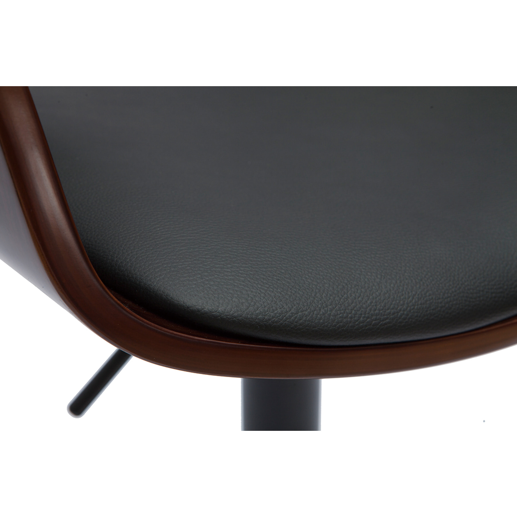 Tabouret de bar design réglable noir et bois foncé EUSTACHE