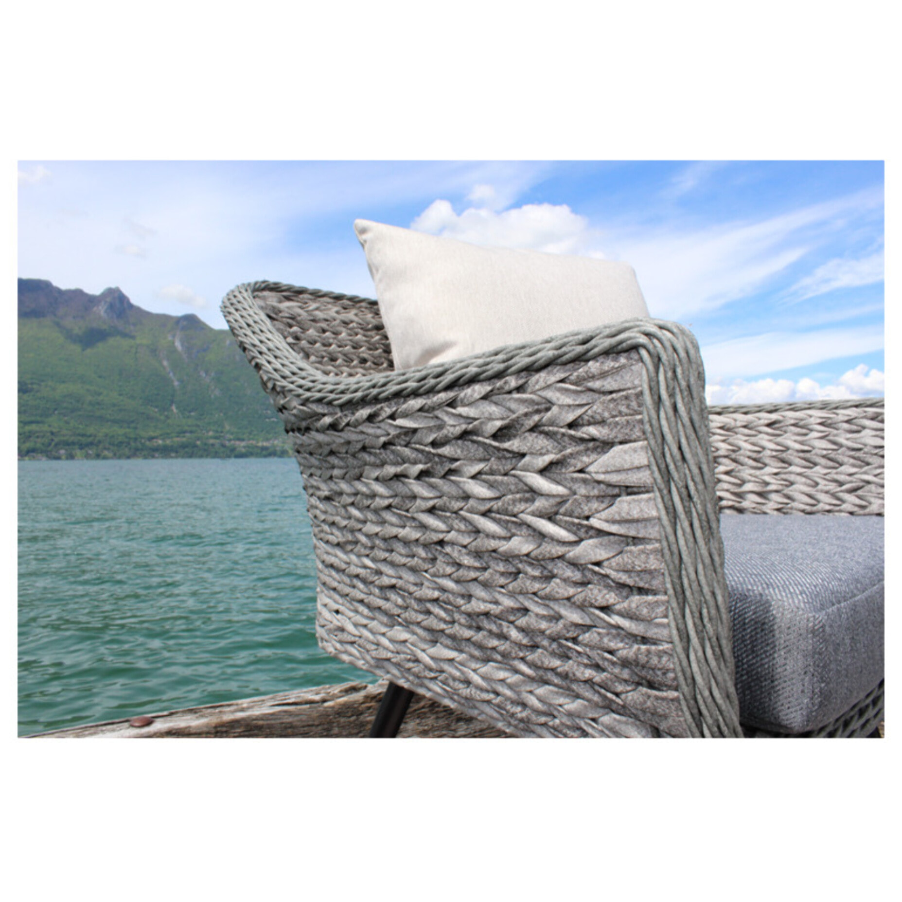 Fauteuil de jardin tressé avec coussin - COOK