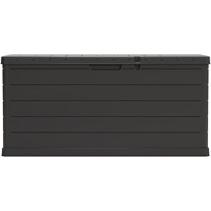 Baúl para exterior de 350L con cerradura, en color Gris oscuro y resistente al agua - 118,5x52x56,8cm