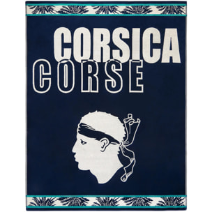 Serviette de plage XL éponge velours Jacquard Bleu 140x180 400g/m² - Bastia