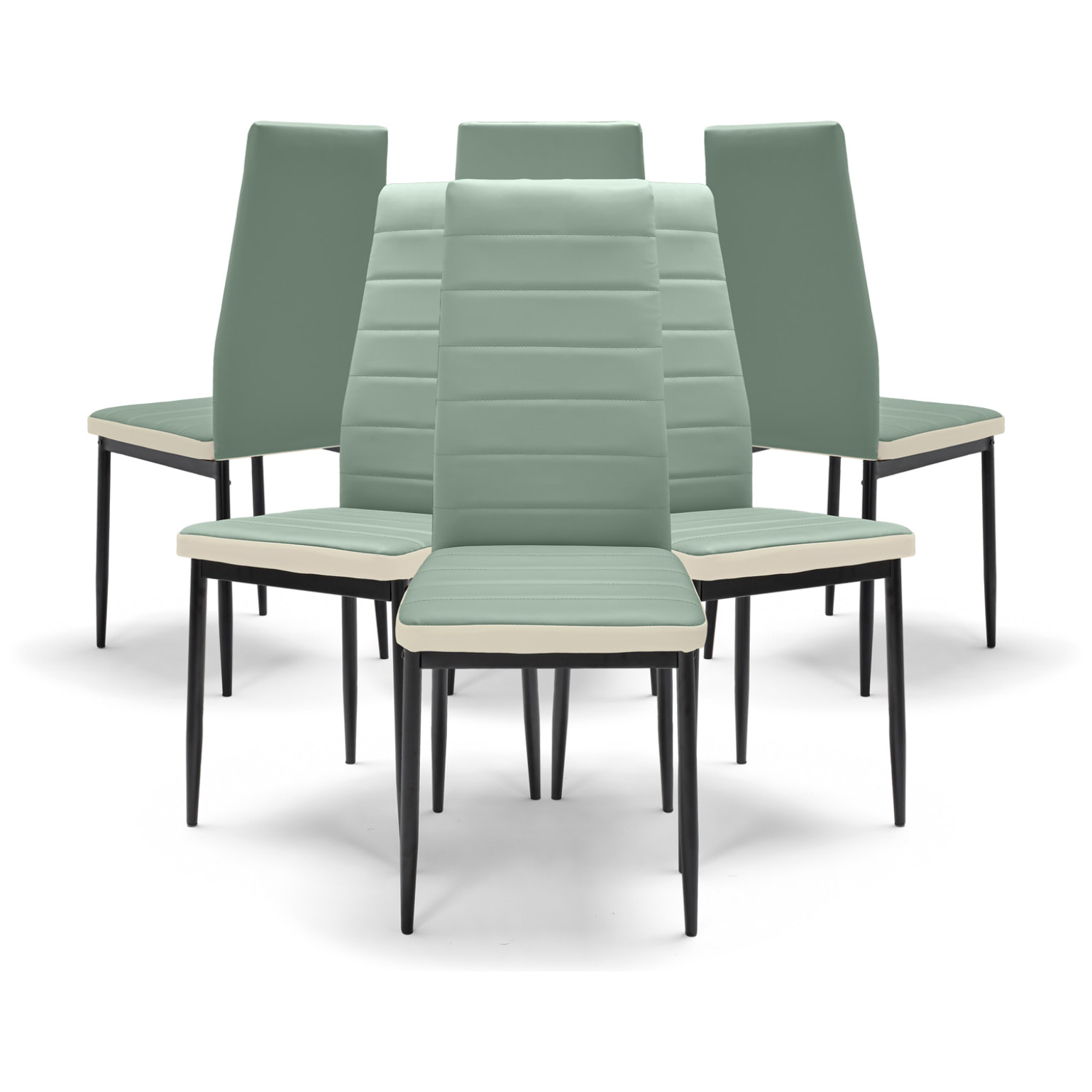 ATENE - Set di 6 sedie in letherette verde