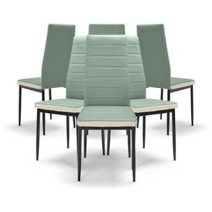 ATENE - Set di 6 sedie in letherette verde