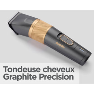 Tondeuse cheveux BABYLISS E987E Graphite Precision, 27 hauteurs de coupe, précision 0,5 mm, autonomie 160 mn