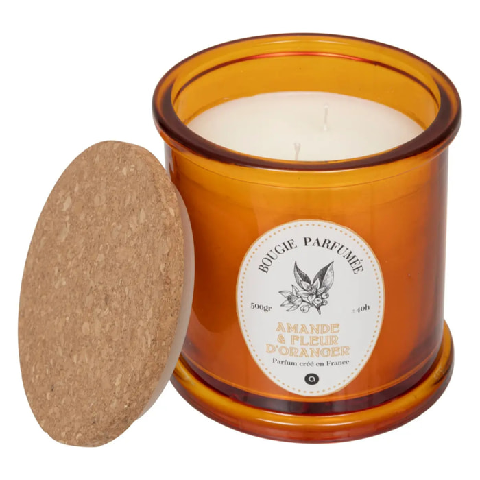 Bougie parfumée Hapo 500g pot en verre avec couvercle amande