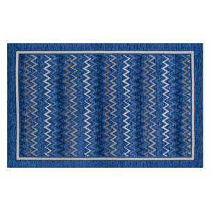 TAPPETO DA CUCINA DIS.ZIG ZAG COL.BLU MARE 57X115 CM ANTISCIVOLO