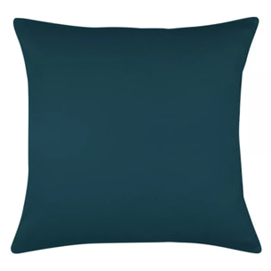 Taie d'oreiller satin de coton uni bleu Ava uni bleu ardoise