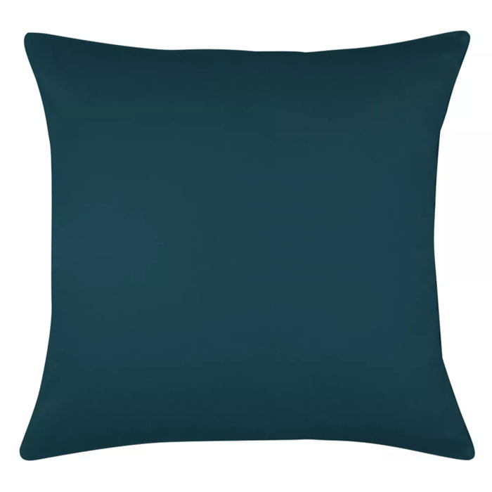 Taie d'oreiller satin de coton uni bleu Ava uni bleu ardoise