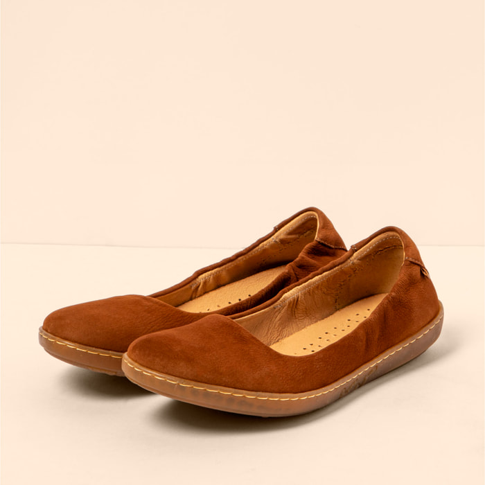 Bailarinas N5300 NOBUCK LAVADO CUERO/ CORAL color Cuero