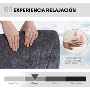 Silla de Oficina Piernas Cruzadas, Silla de Escritorio con Asiento Ancho, sin Reposabrazos, Ruedas, Altura Ajustable, Giratoria, Función Basculante, Tapizada en Chenilla, Gris