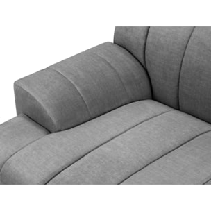 Canapé d'angle droit "Rita" 5 places en velours gris clair