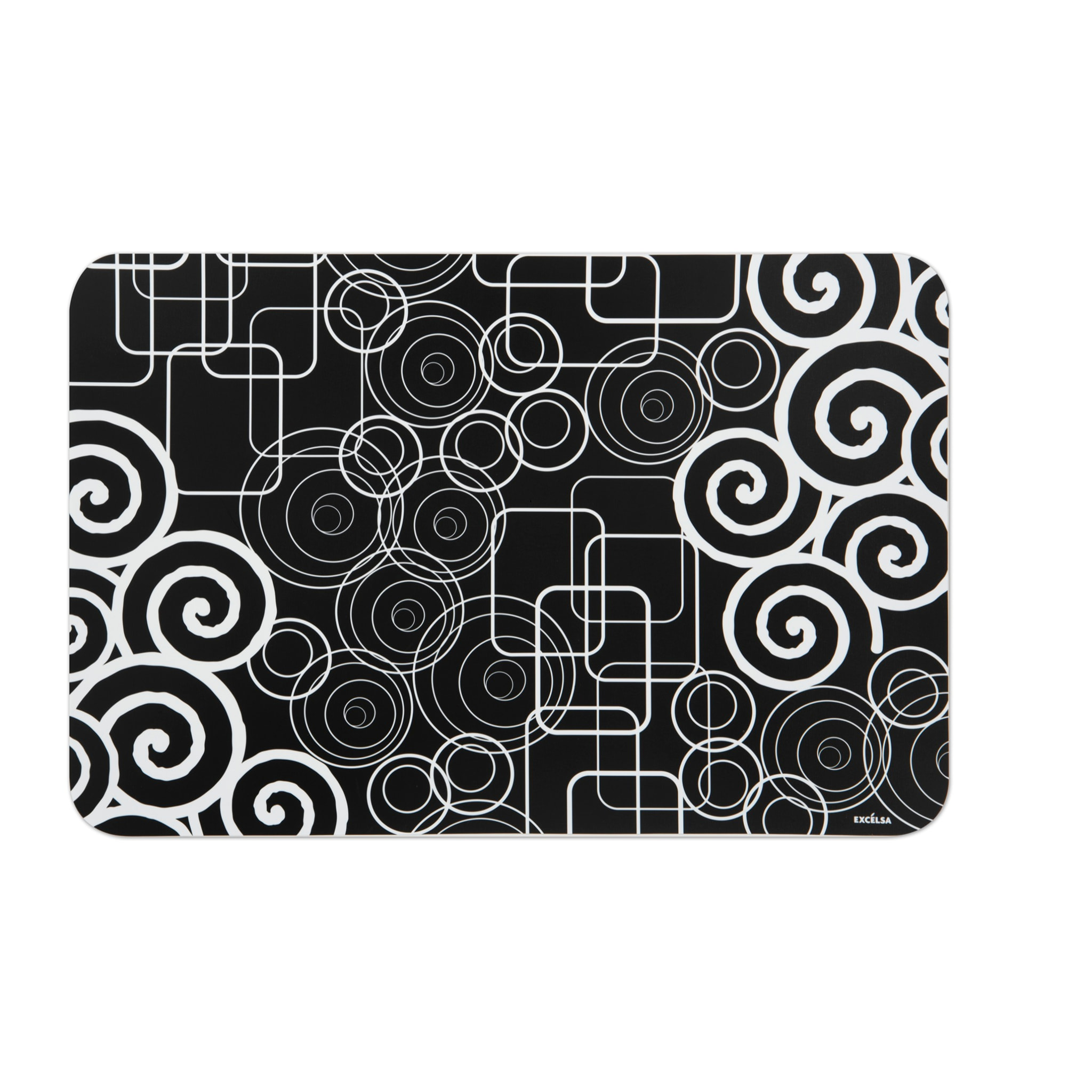 Set de 6 sets de table rectangulaires Excelsa – Magic Black, Polypropylène Multicolore