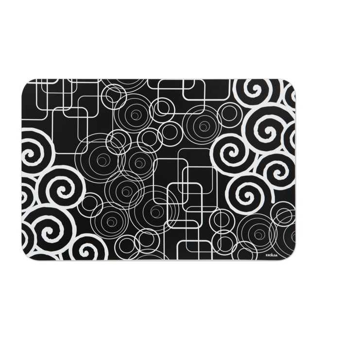 Set de 6 sets de table rectangulaires Excelsa – Magic Black, Polypropylène Multicolore