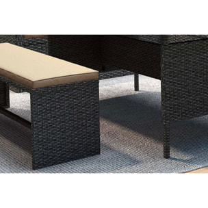 Salon de jardin 8 places résine gris foncé etécru OSCAR