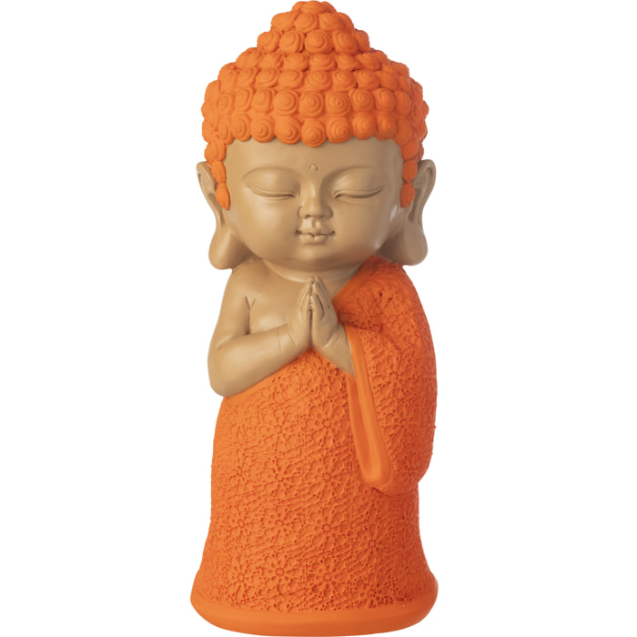 J-Line Moine Priant décoratif - polyrésine - orange