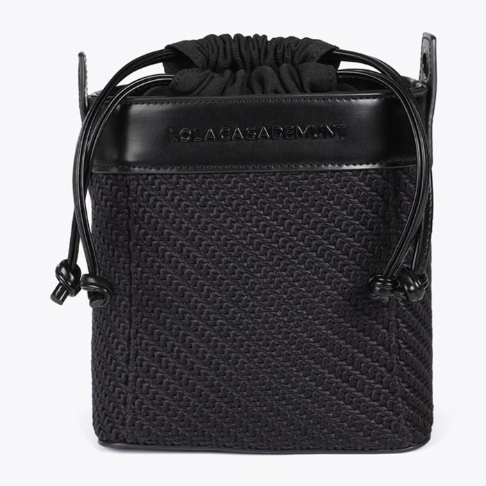 Borsa a tracolla combinata in tessuto e similpelle