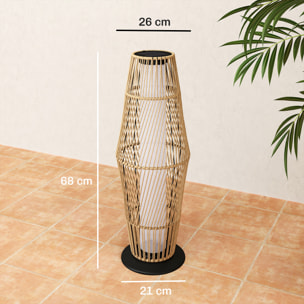 Lanterne solaire capteur de lumière résine tressée sable
